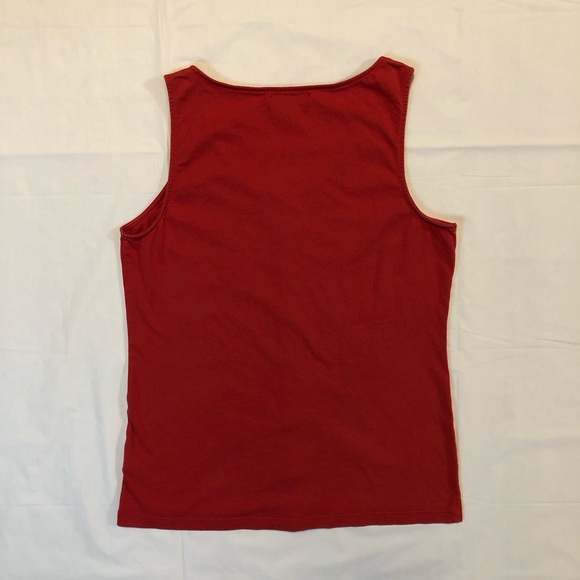 Chaps Women’s Sleeveless 100% Cotton Pullover Stretch Button-Front Red Top S - Picture 5 of 6